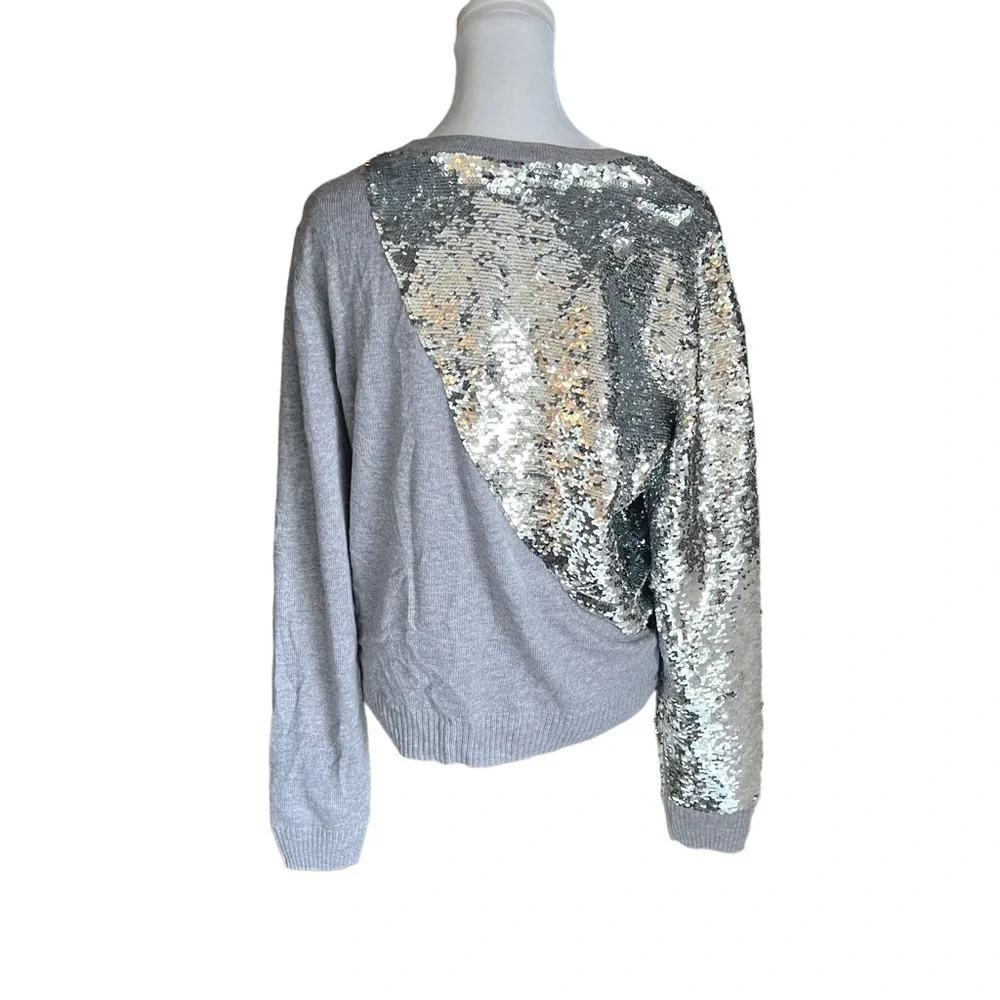 RtA - NWT Teagan Slashed Sequined Cut Out Pullover Sweater Sz L
